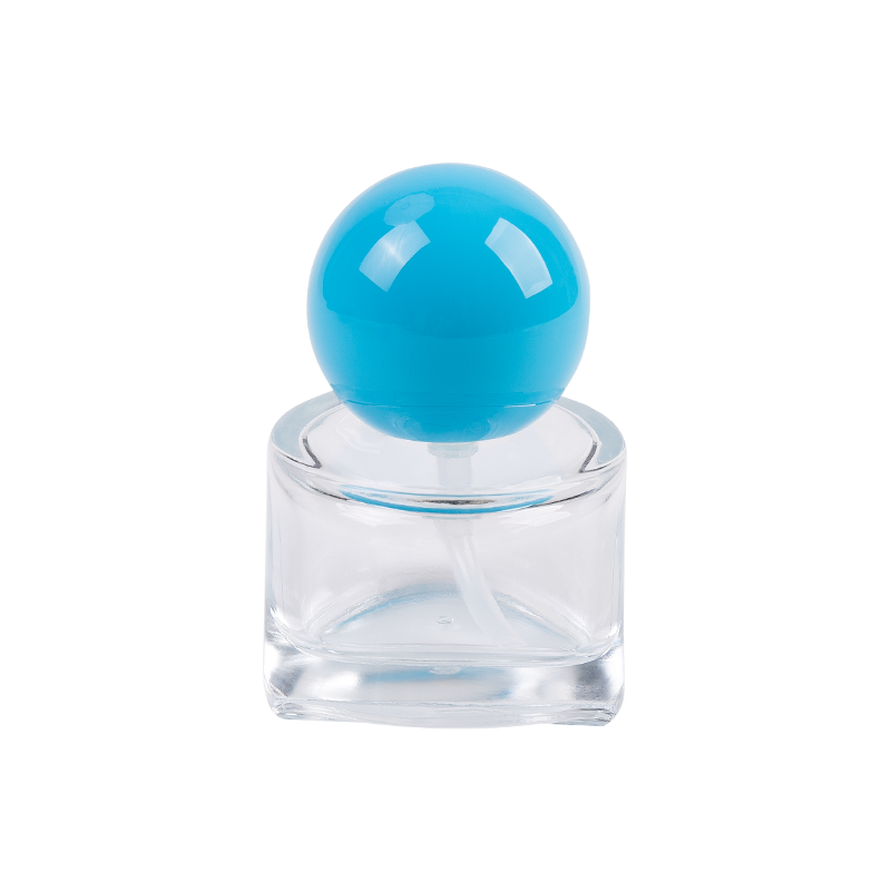 30 ml üveg kozmetikai palack kék ABS sapkával